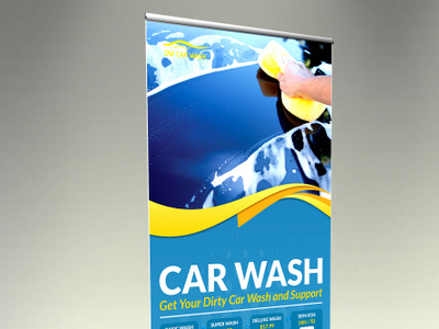 Car Wash Signage Rollup Template banner car car wash clean rollup signage vehicle