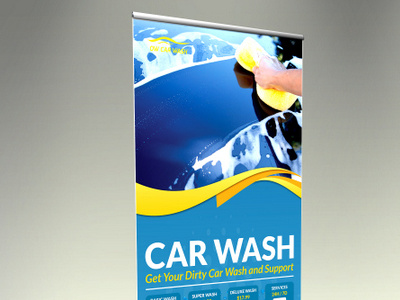 Car Wash Signage Rollup Template