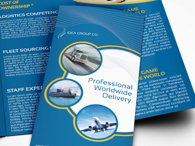 Logistics Services Tri Fold Brochure Template airline brochure company dhl freight logistic profile services transportation