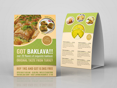 Baklava Table Tent Template