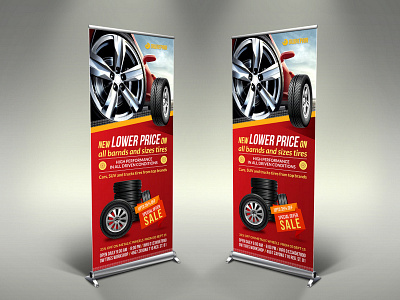 Tires Shop Signage Rollup Banner Template