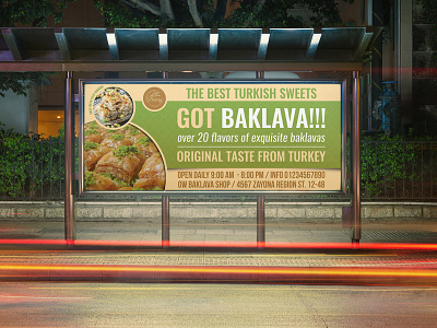 Baklava Billboard Template arabic sweet baklava baklawa cake cake shop cup cake sweet