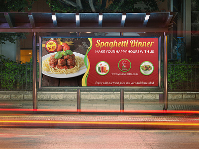 Restaurant Billboard Template billboard cafe italian restaurant restaurant rollup signage spaghetti