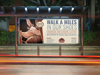 Cobbler Billboard Template banner billboard cobbler flyer leaflet shoes signage workshop