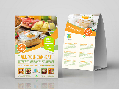 Breakfast Restaurant Table Tent Template