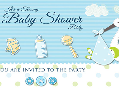 Baby Shower Party Postcard Template