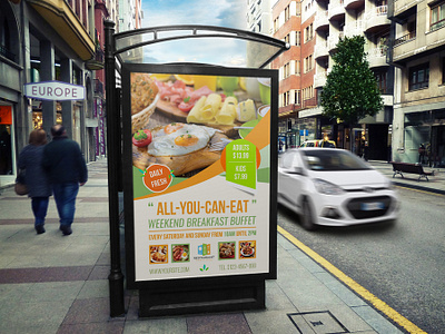 Breakfast Restaurant Poster Template ad advert advertising breakfast breakfast menu brunch buffet continental breakfast corn eggs fast food flakes food menu fresh healthy leaflet menu milk pancakes pie