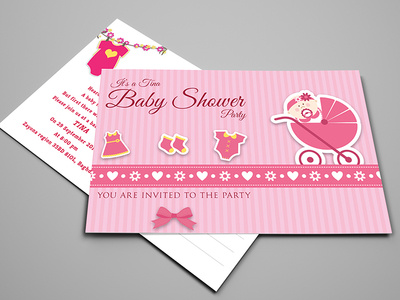 Baby Shower Postcard Template