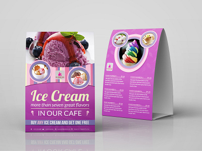 Ice Cream Table Tent Template bakery menu brown cafe cake candy shop menu cocktail cupcakes menu delicious drink food flyer food menu ice cream ice cream menu icecream juice pancake menu pink restaurant menu smoothies sweet cake flyer