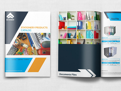 Stationery Products Catalog Brochure Template advert advertisement automotive booklet brochure catalog cataloque commerce computer design hand book industrial interior design multi purpose office office supply parts pen product catalog product cataloque