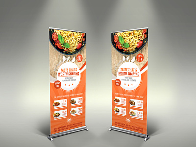 Restaurant Sigange Rollup Template ad advert advertising buffet burger business cafe coffee shop delicious delivery drink energy fastfood flyer food green healthy heart juice leaflet