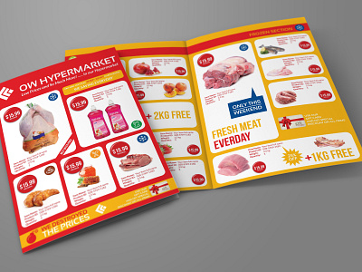 Supermarket Bi Fold Catalog Brochure Template