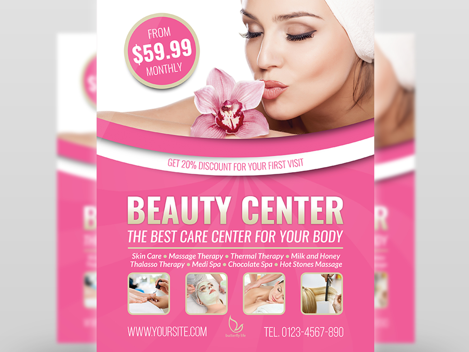 Beauty Center Flyer Template by OWPictures on Dribbble