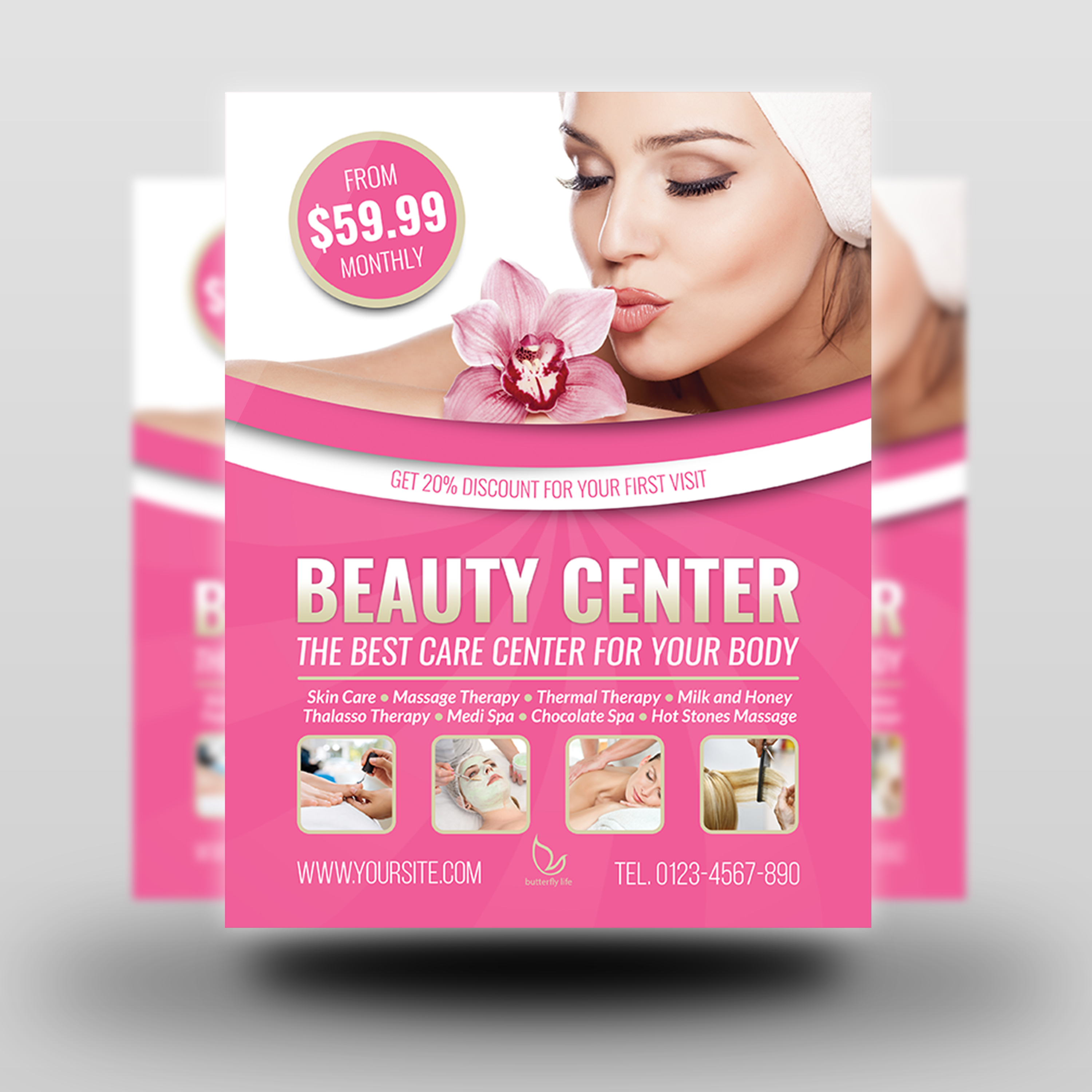 Beauty Center Flyer Template by OWPictures on Dribbble