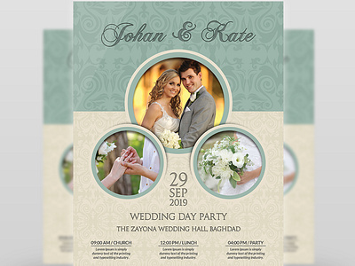 Wedding Flyer Template betroth bride card celebrate celebration church couple easy friends gold groom grunge happy invitation leaflet light love lunch marriage marry