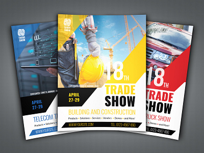 Trade Show Flyer Template advertising agency building business chairman clean company construction convention corporate creative design elegant event exhibition expo expo flyer fair flyer leaflet