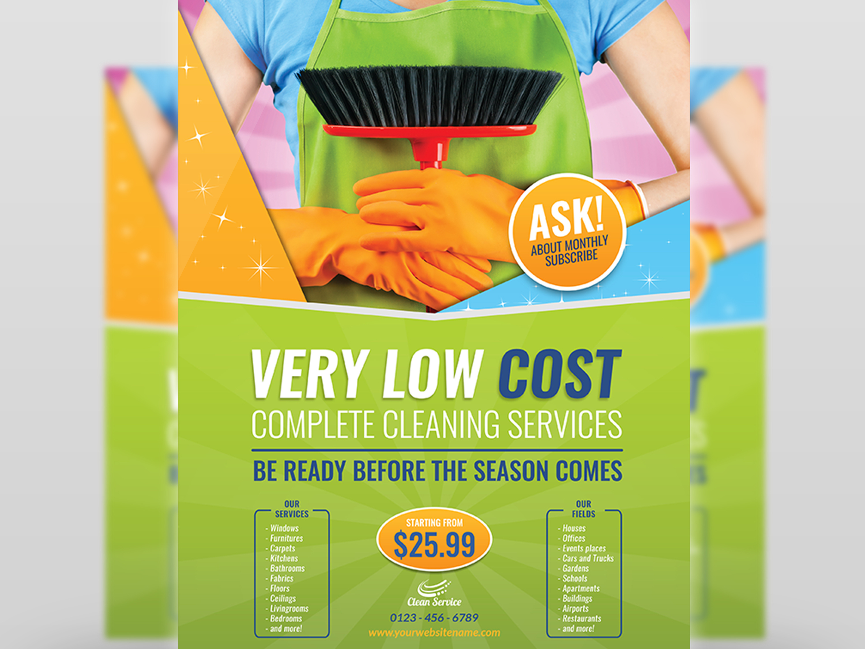 Dribbble 03 cleaning services flyer template jpg By OWPictures