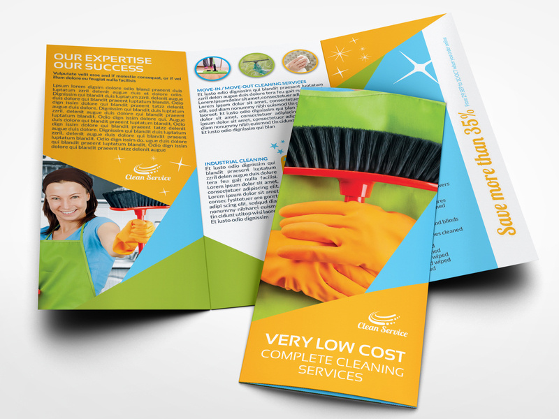 cleaning services tri fold brochure template by owpictures cleaning company brochure samples