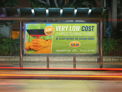 Cleaning Services Billboard Template ad advert advertising banners clean cleaning company cleaning flyer cleaning service cleaning services commercial cleaning dirty work domestic cleaning home home cleaning house cleaner housekeeping maid cleaning promo promotion service