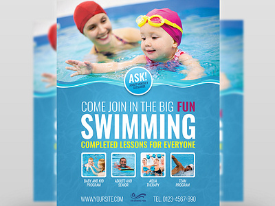 Swimming Flyer Template kids swimming leaflet lessons lessons for swimming love swimming pool service services sport sports summer summer lessons swim swim pool lessons swimming swimming class swimming classes swimming flyer swimming pool swimsuit