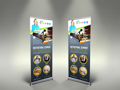 Seminar Signage Templates brain buffet communicate effectively community corporate dinner discussions family flyer fresh happy home idea information leaflet lunch meeting mind motivational orange