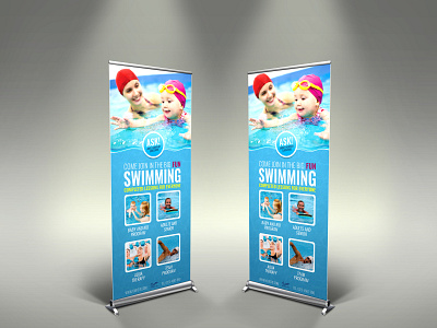 Swimming Signage Template blue club course family swimming fitness gym hotel pool kids lessons kids swimming leaflet lessons lessons for swimming love swimming pool service services sport sports summer summer lessons