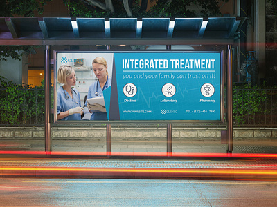 Medical Care Billboard Template clinic clinic signage doctor emergrncy energy first aid health care healthcare hospital hospital brochure hospital profile indesign medical nurse organization patient profile roll up signage surgery