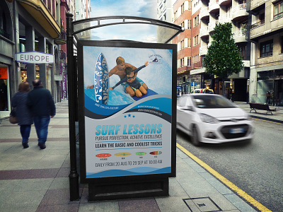 Surf Training Poster Template beach sports blue club flyer leaflet music promotion sport sports flyer spring summer surf surf board surf class surf club surf flyer surf store surfboard surfer surfing