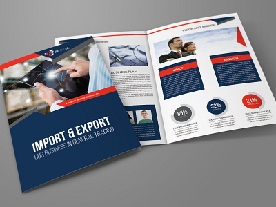 Company Profile Bi Fold Brochure Template blank brochure blue blue brochure brochure buisness brochure clean brochure clean style company company profile corporate corporate brochure corporate style indd brochure print ready brochure template blue us