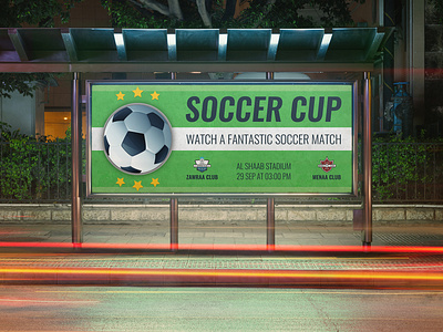 Soccer Billboard Template ball champion champions champions league championship college cup copa event field flag flyer football futebol game goal leaflet league post qatar russia