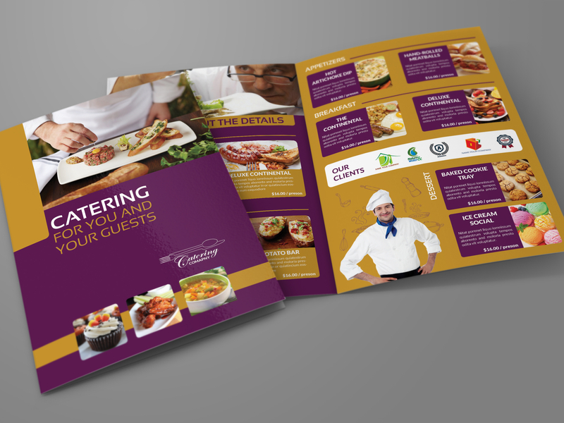Catering Bi Fold Brochure Template By Owpictures On Dribbble