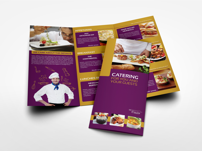 Catering Tri Fold Brochure Template By Owpictures On Dribbble