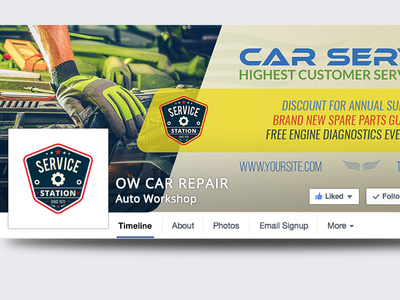 Car Repair Facebook Cover Template