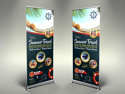 Tour And Travel Signage Banner Roll Up Template
