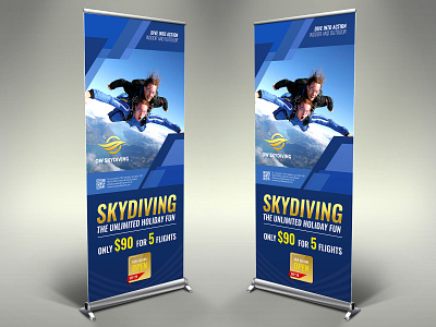 Skydiving Signage Roll Up Banner Template