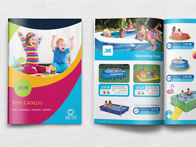 Toys Catalog Brochure Template catalog child colorful colorfull design fun game games indesign kid kids market megamarket minimalist play play store product promotion sale shop