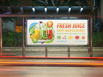 Fresh Juice Billboard Template by OWPictures on Dribbble