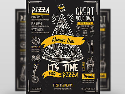 Pizza Restaurant Flyer Template ad advert advertising antipasti burger cafe clean clean design coffee coffee shop creative delicious drink fast food flyer food italian italian food italy lasagna