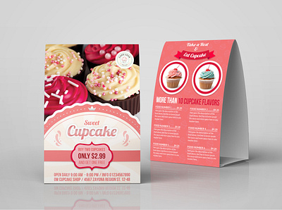 Cupcake Table Tent Template bakery bakery menu business cafe catering coffee cupcake design dessert fast food flyer food food menu hotel hotel menu ice cream list menu menu design