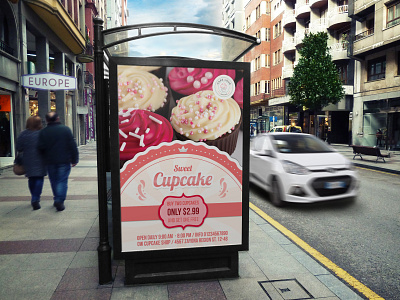 Cupcake Poster Template advertising bakery bakery menu business cafe catering coffee cupcake design dessert dinner fast food flyer food food menu hotel hotel menu ice cream menu