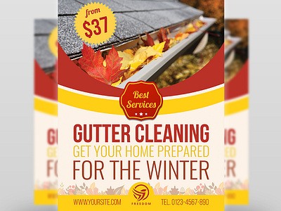 Gutter Cleaning Services Flyer Template