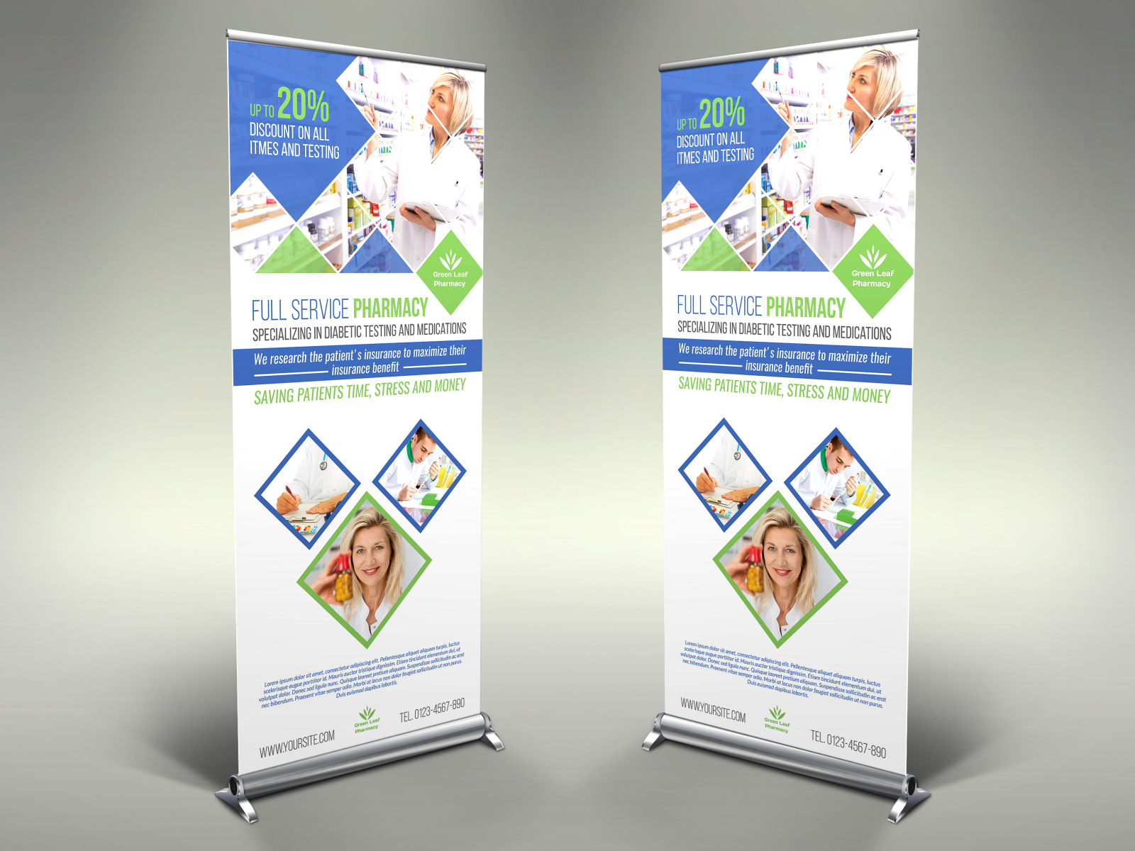 Pharmacy Signage Banner Roll Up Template By Owpictures On Dribbble