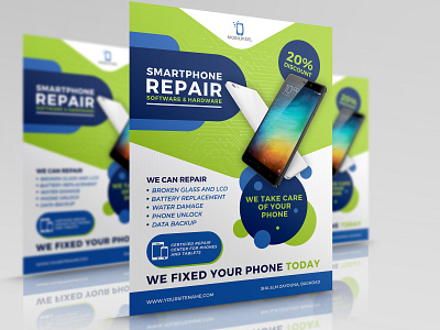 Smartphone Repair Service Flyer Template by OWPictures on Dribbble