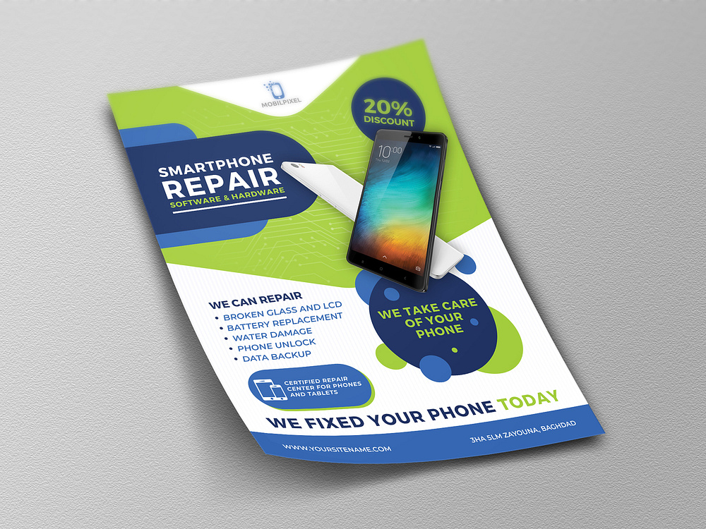 Smartphone Repair Service Flyer Template by OWPictures on Dribbble