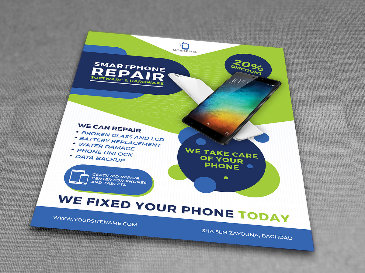 Smartphone Repair Service Flyer Template by OWPictures on Dribbble