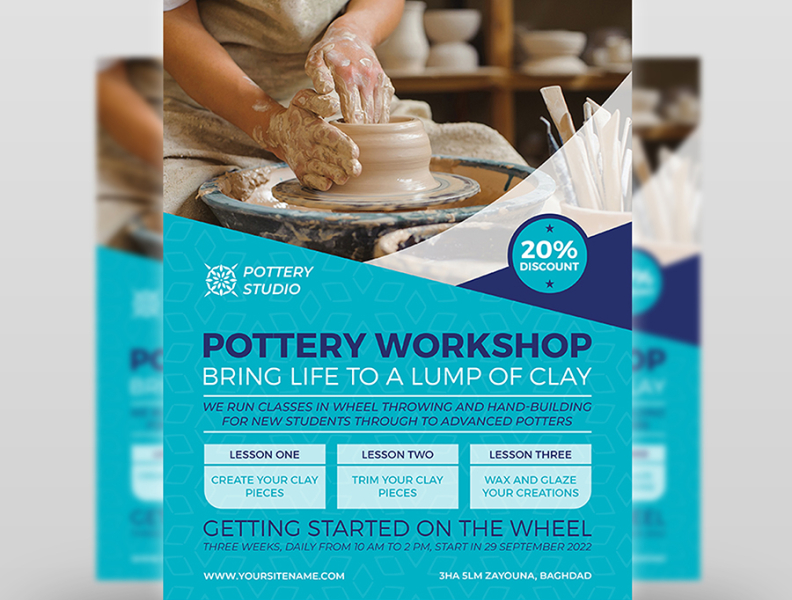 Pottery Flyer Template by OWPictures on Dribbble