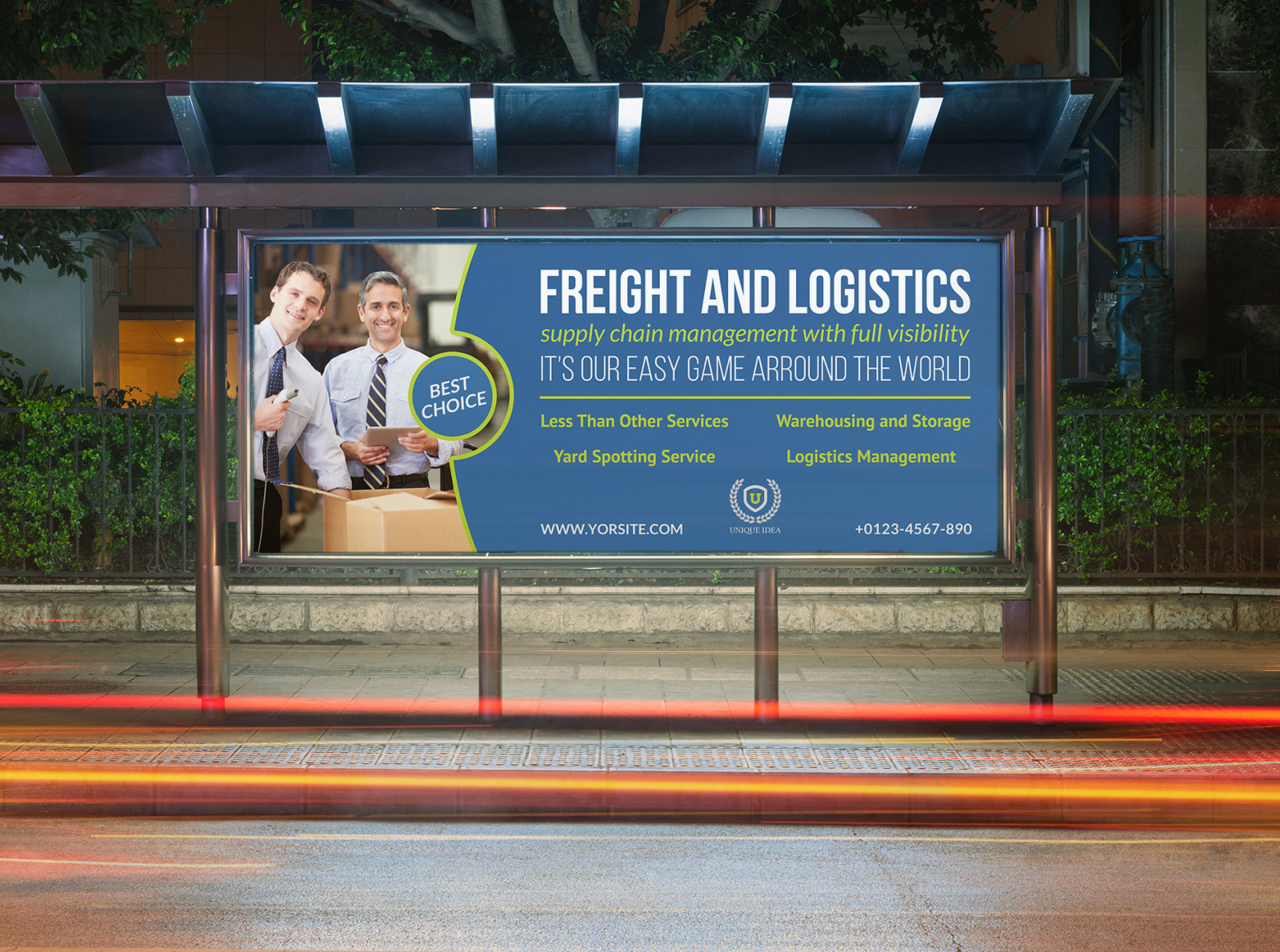 Freight and Logistic Services Billboard Template by OWPictures on Dribbble