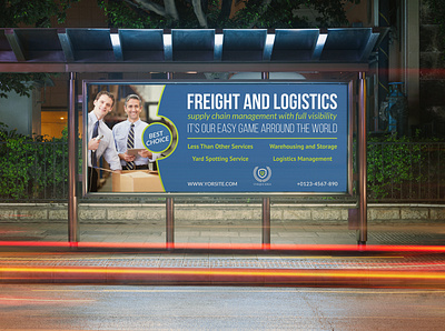 Freight and Logistic Services Billboard Template business cargo corporate delivery design energy fedex flyer flyer tempalte freight freight and logistic freight flyer goods institute leaflet logistic flyer market mockup multipurpose