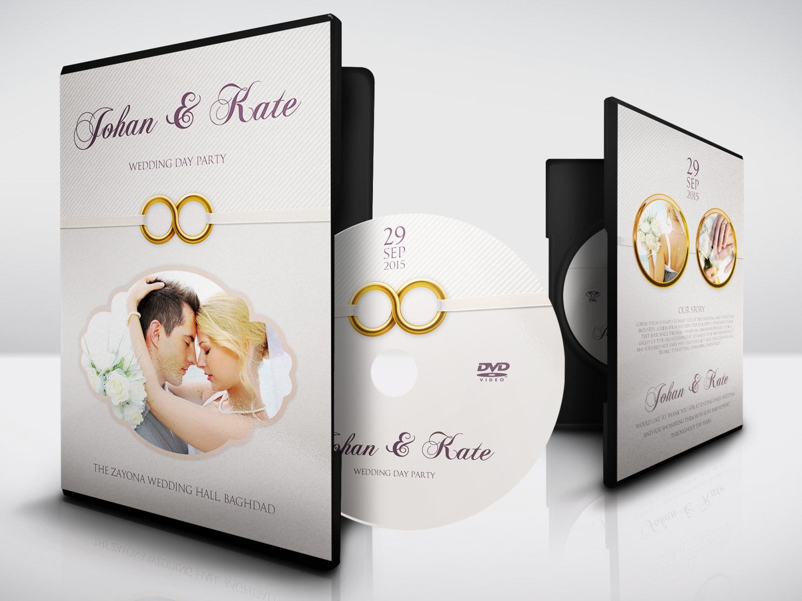 wedding dvd cover template psd