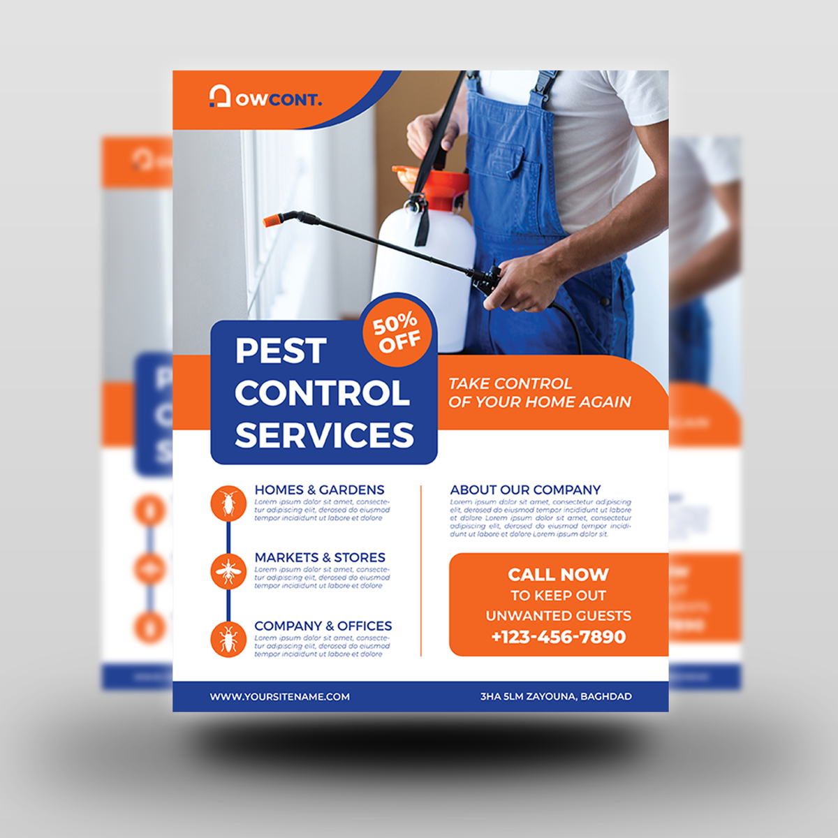 Pest Control Services Flyer Template by OWPictures on Dribbble